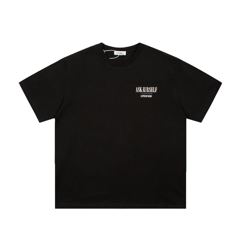 Askyurself T-shirts Loose Men's and Women's VTG Short-Sleeved T-shirt